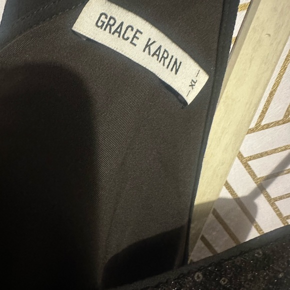 Grace Karin Black Sequin Cowl Neck Sleeveless Top Size XL - Picture 3 of 3